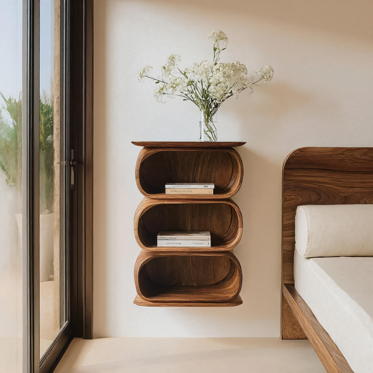 Modern Sculptural Nightstand For Bedroom Or Living Room