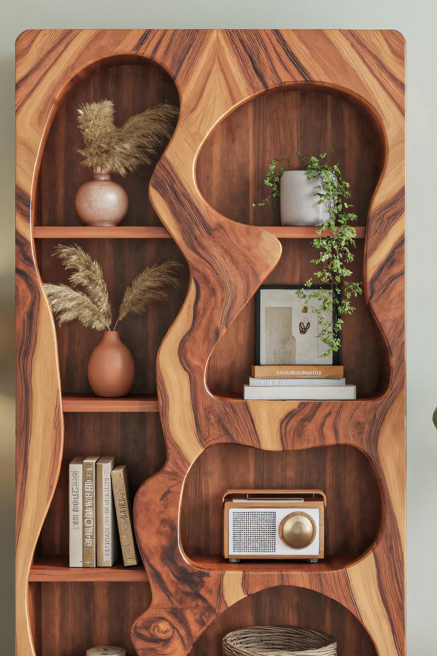 Organic Sculptural Bookshelf For Living Room Or Office