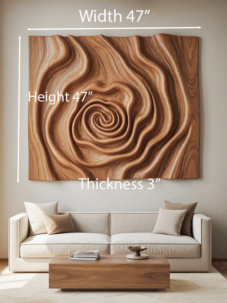 Abstract Wall Sculpture With Spiral Design For Living Room