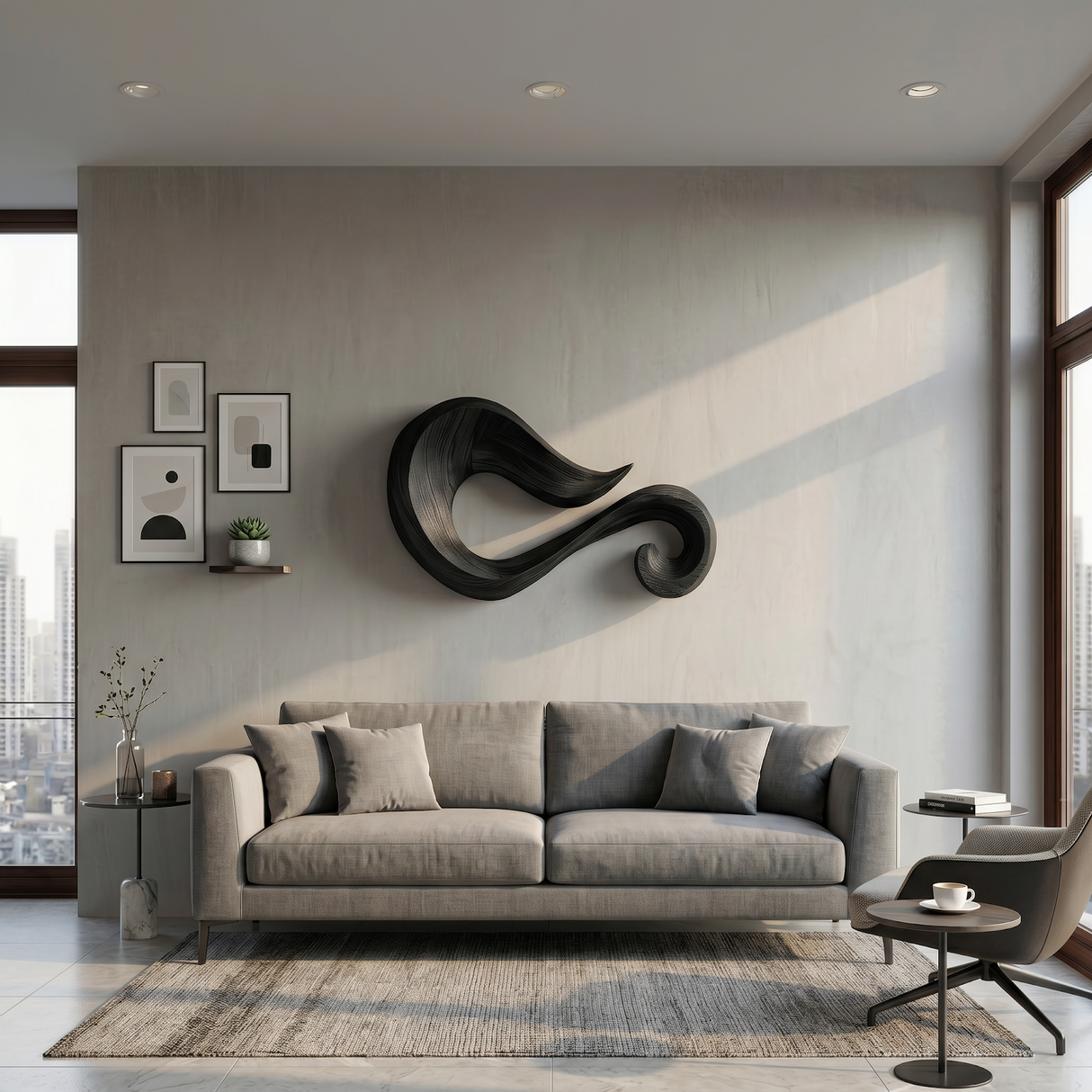 Organic Shape Wooden Wall Art For Entryway Or Hallway Decor