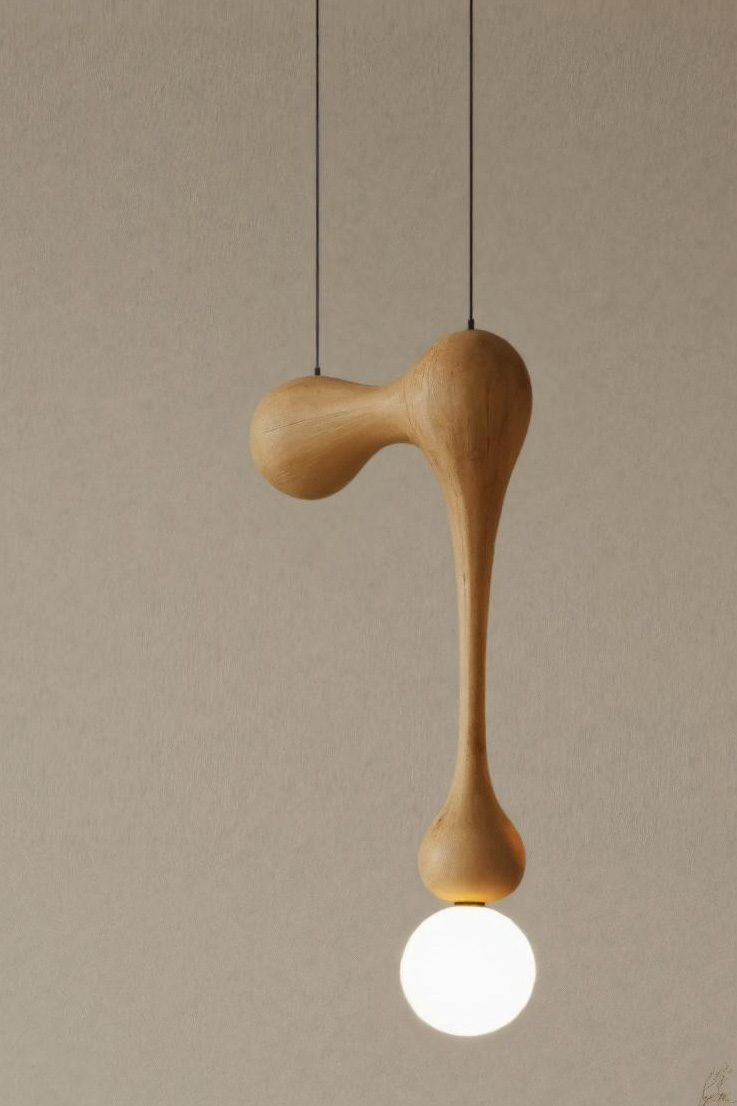 Modern Organic Pendant Light With Sculptural Form For Dining Room