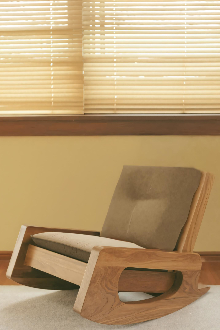 Modern Rocking Lounge Chair With Cushioned Seat For Bedroom