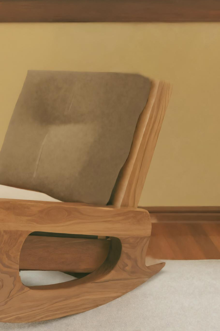 Modern Rocking Lounge Chair With Cushioned Seat For Bedroom