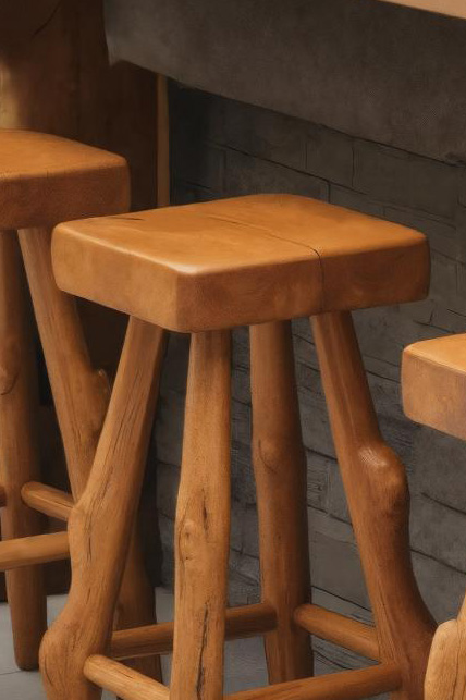 Rustic Handcrafted Bar Stools For Kitchen Or Patio Bar