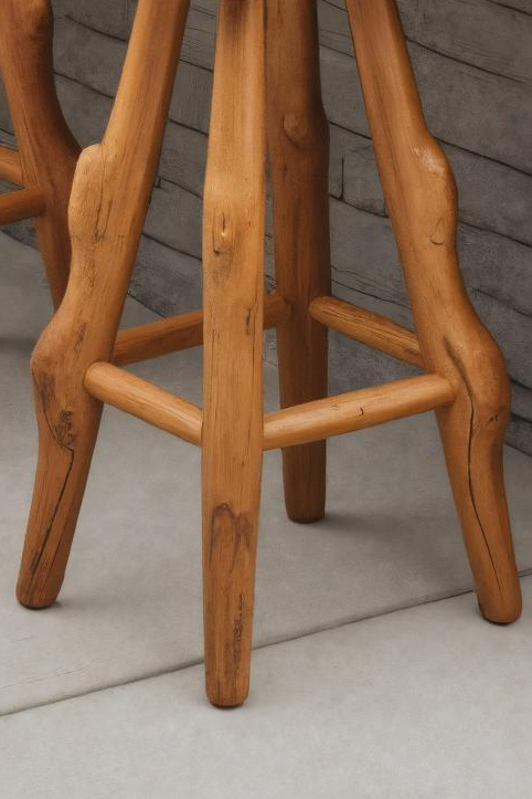 Rustic Handcrafted Bar Stools For Kitchen Or Patio Bar