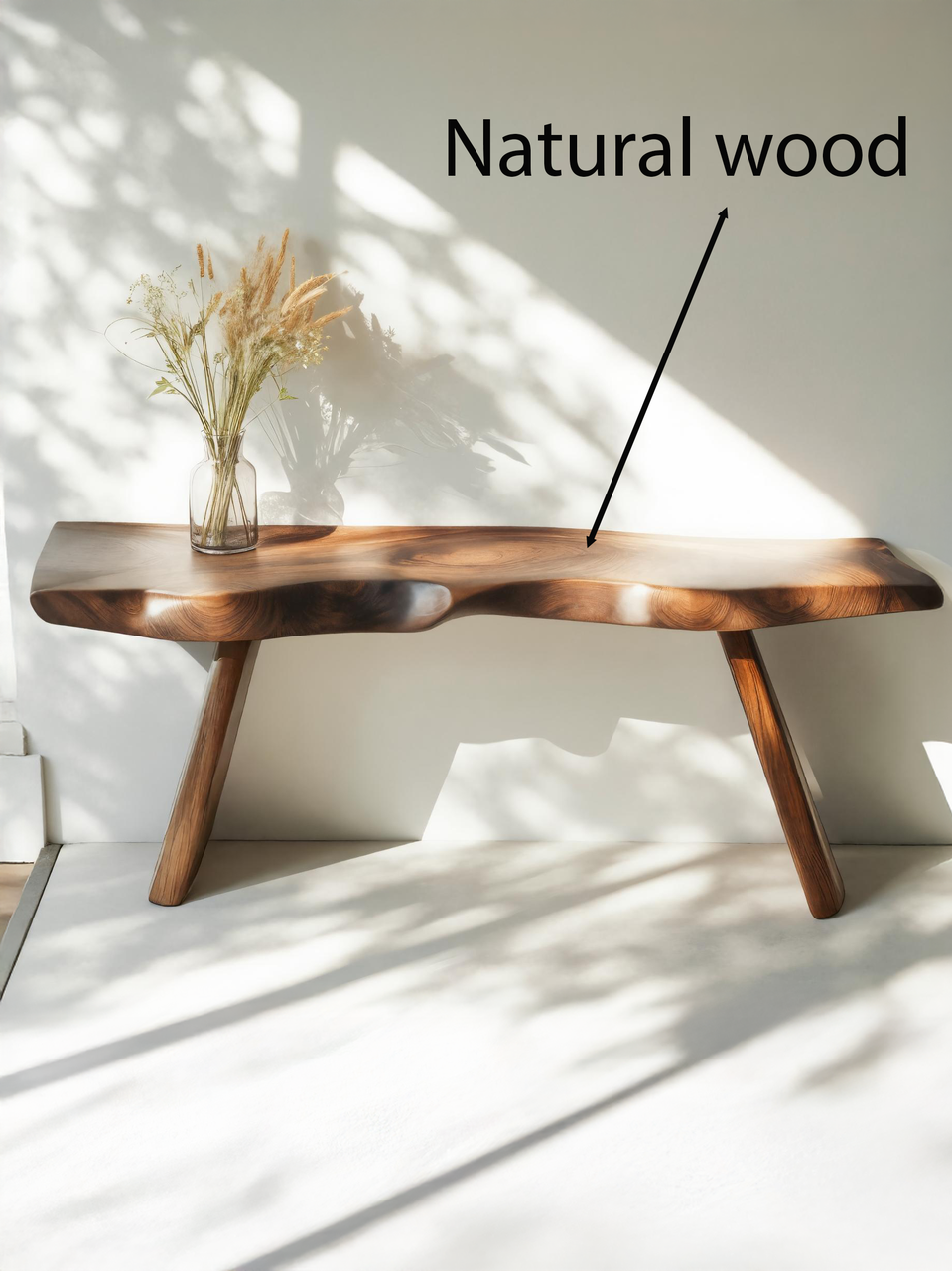 Organic Live Edge Bench For Entryway Or Hallway