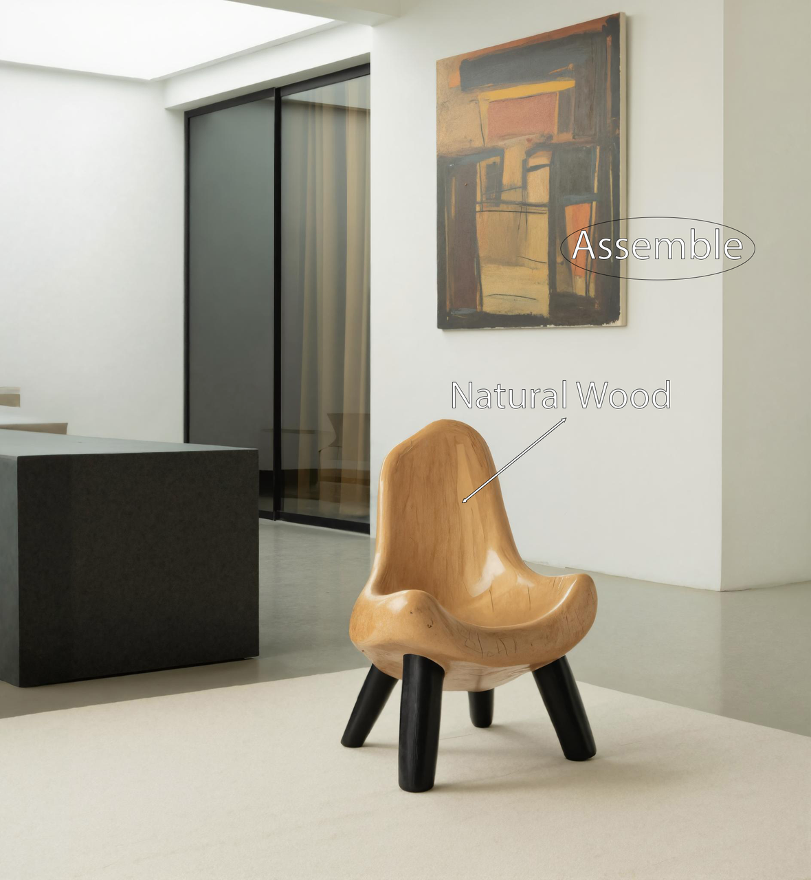 Modern Sculptural Accent Chair For Living Room Or Nursery