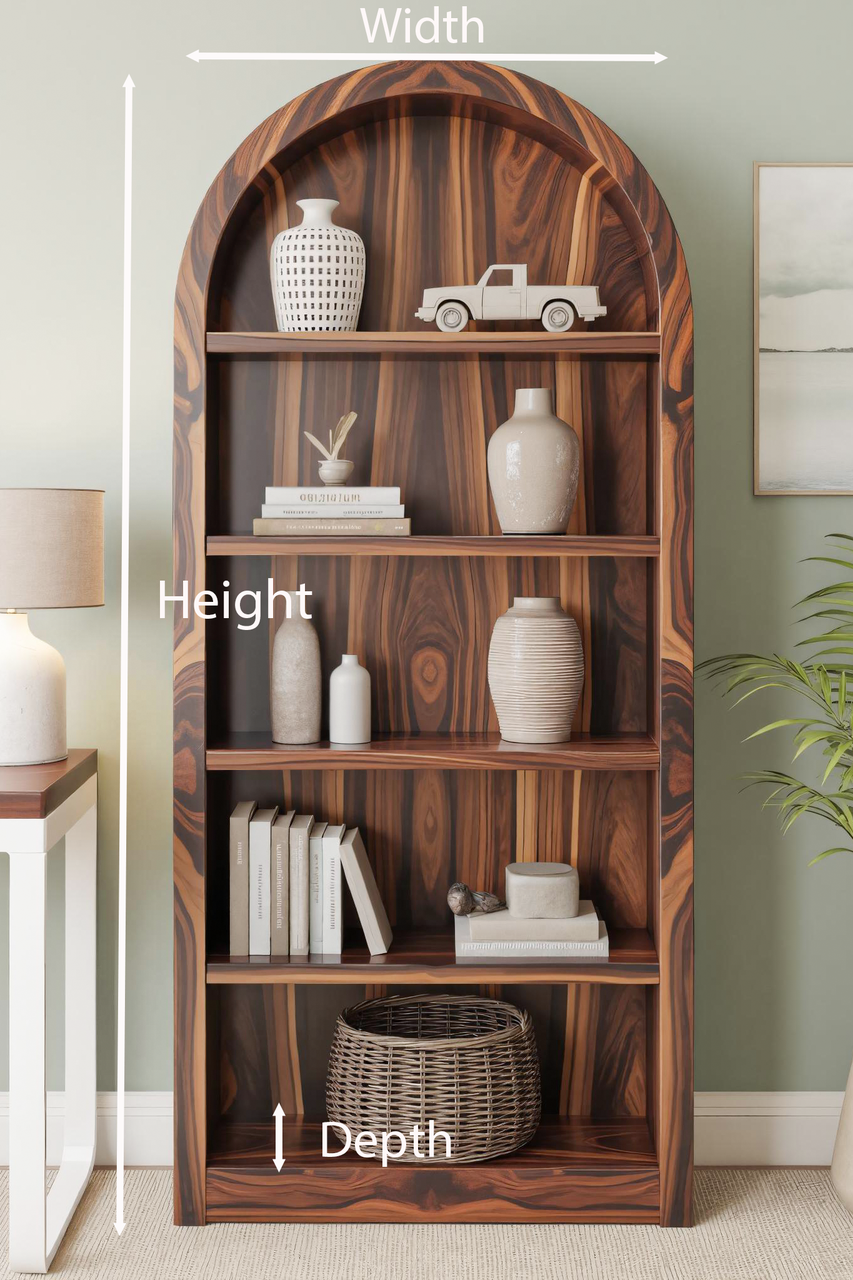 Arched Display Bookshelf For Living Room Or Office