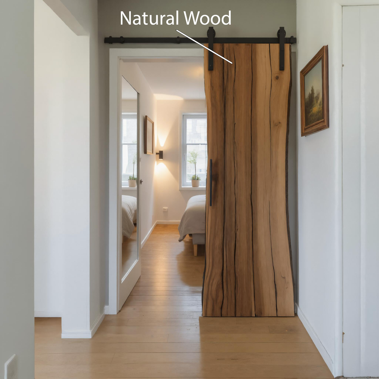 Rustic Live Edge Sliding Barn Door For Bedroom Or Farmhouse