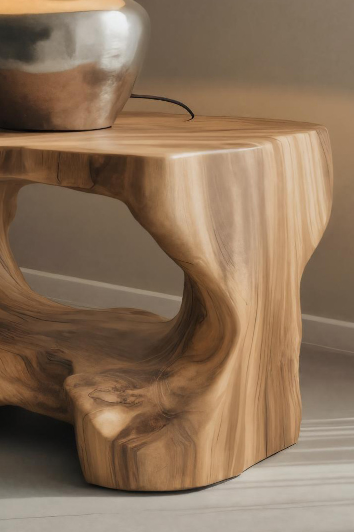 Organic Modern Side Table For Living Room Or Bedroom