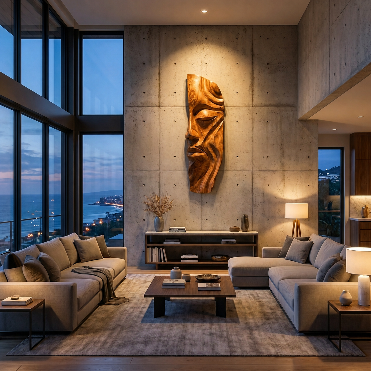 Modern Abstract Face Wood Wall Art For Interior Design