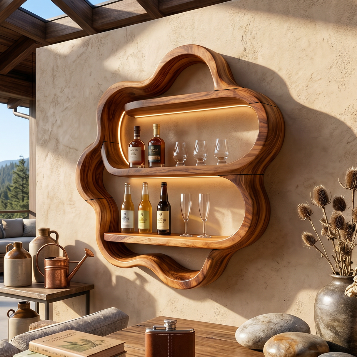 Minimalist Display Wine Rack Shelf For Kitchen Dining