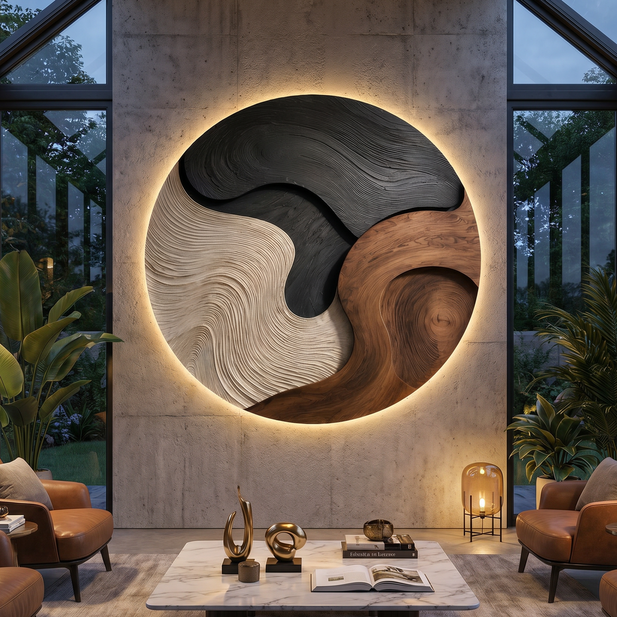 Mid Century Flowing Wall Decor For Vacation Home Interior