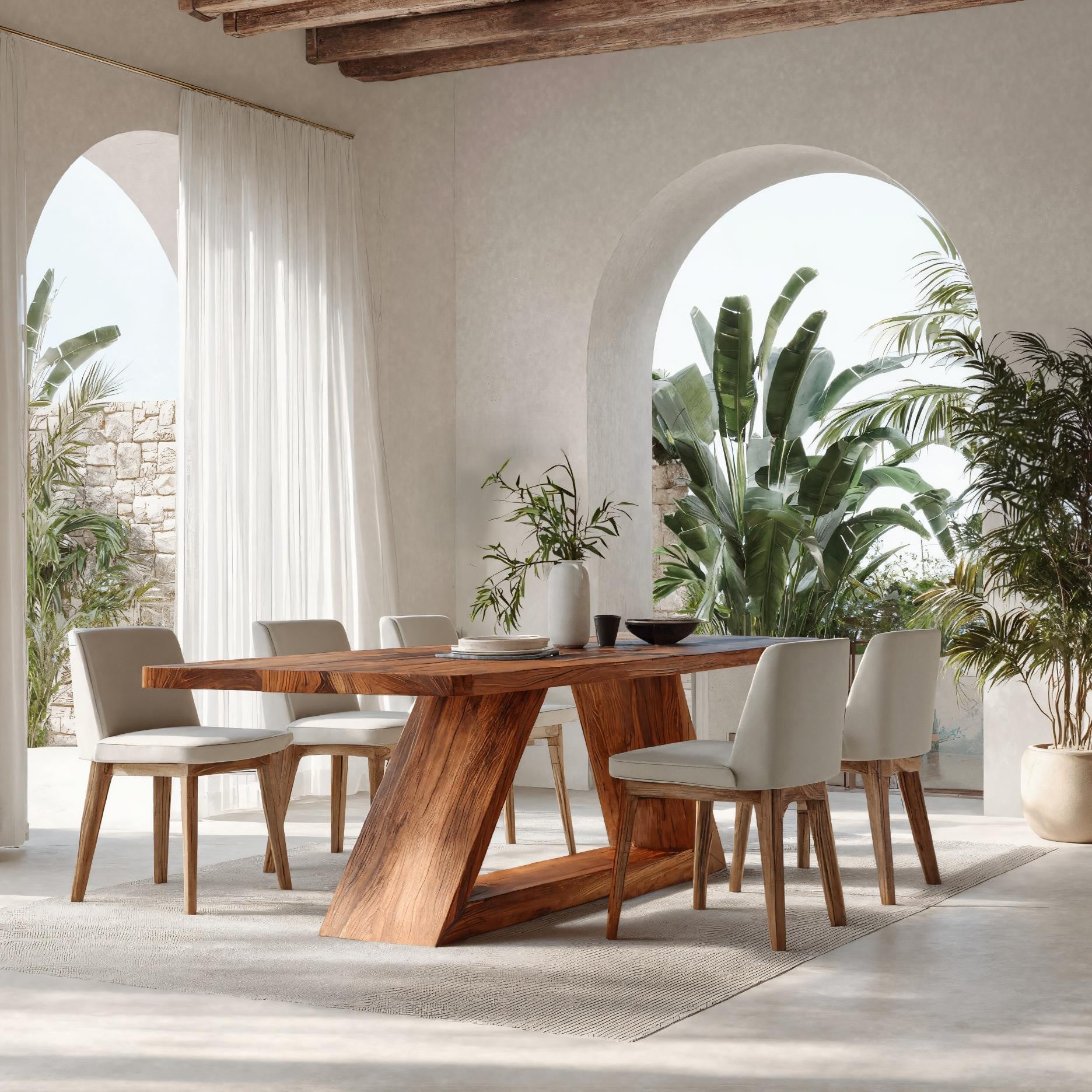 Japandi Wabi Sabi Dining Table For Dining Room – ET Woodcrafts
