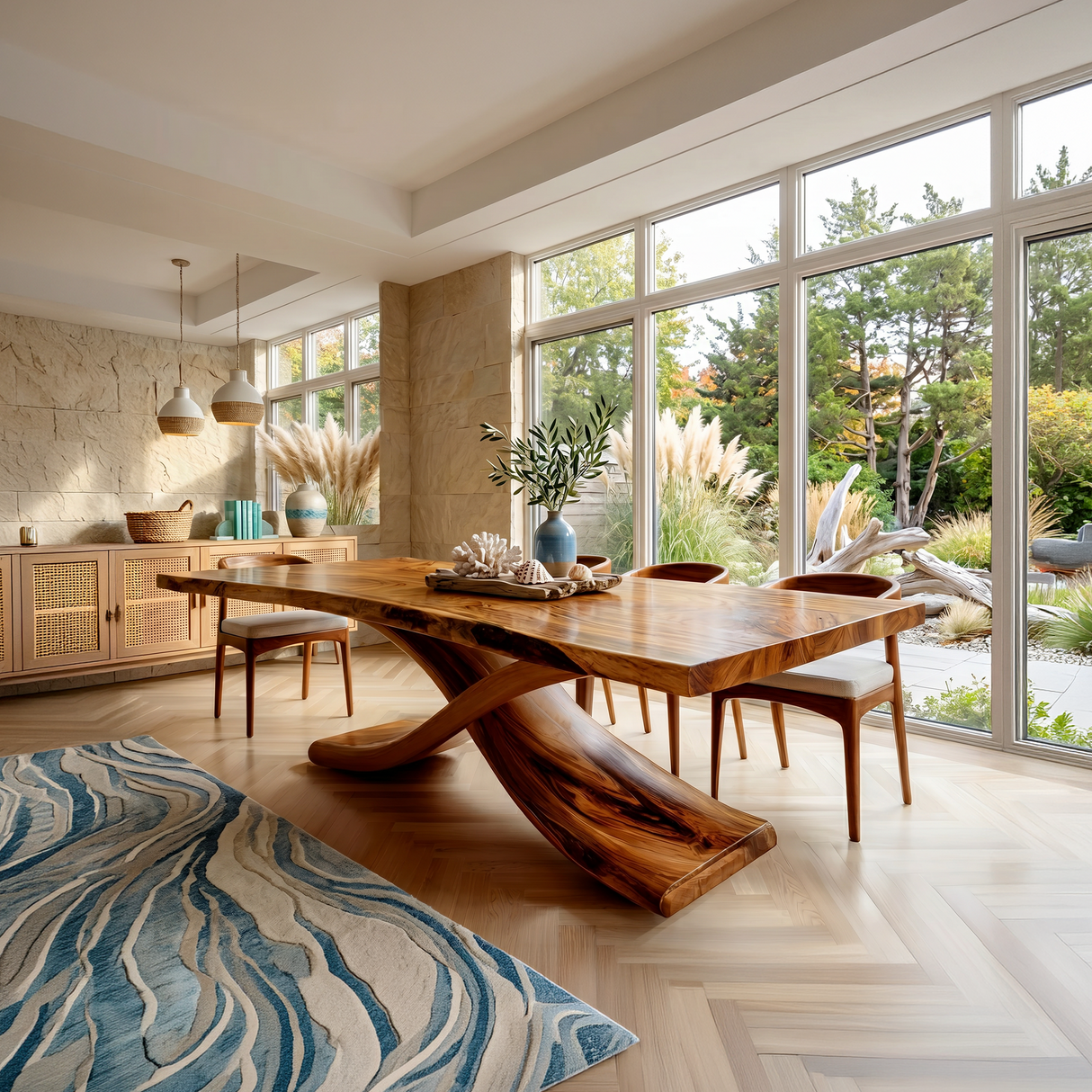 Modern Thick Top Dining Table For Kitchen Dining Area