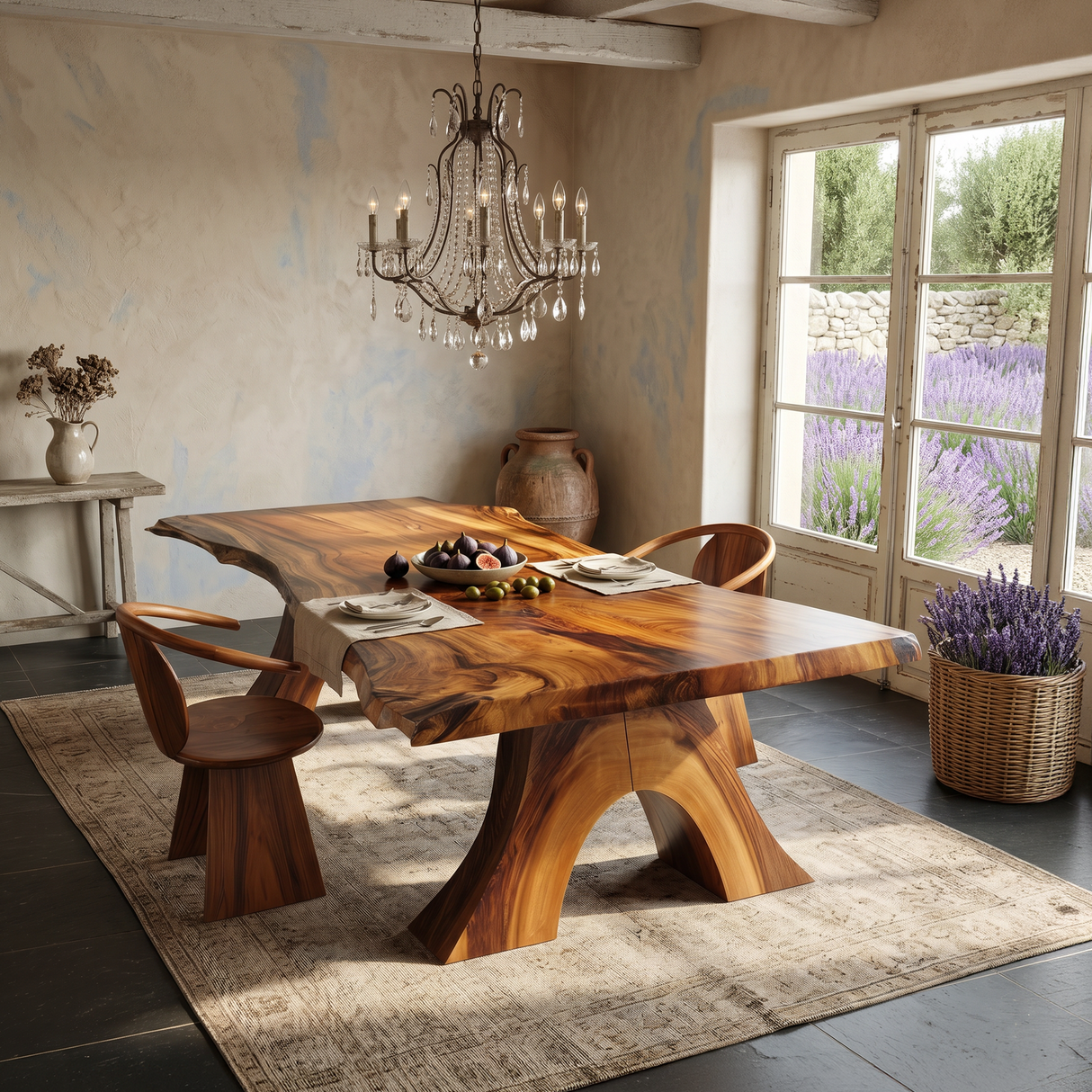 Modern Organic Edge Dining Table For Open Living Space