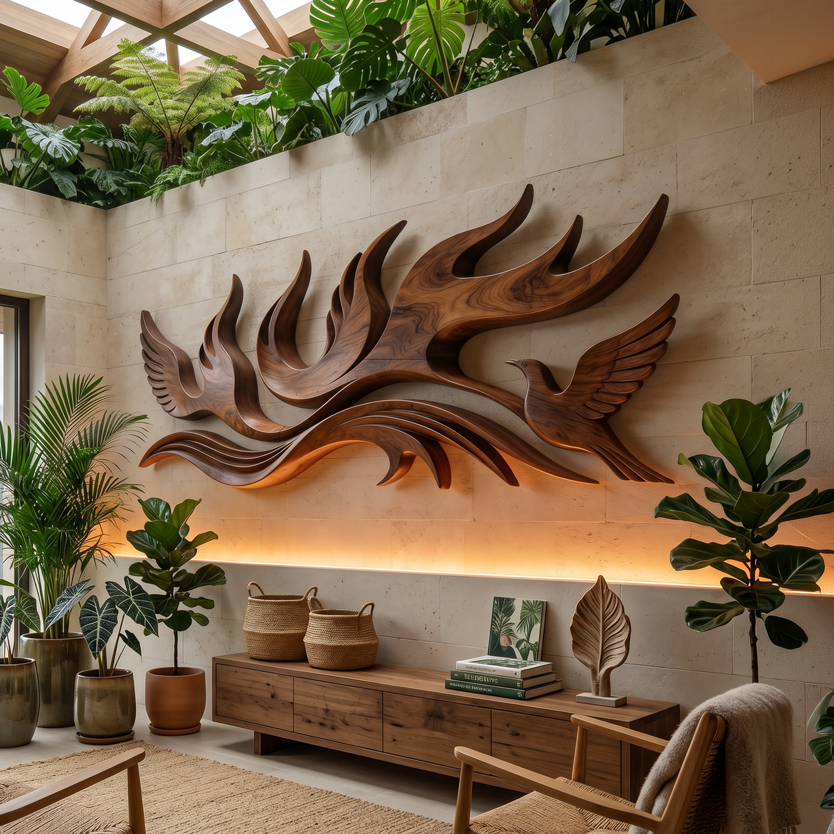 Scandinavian Contour Wall Decor For Lake House Interior