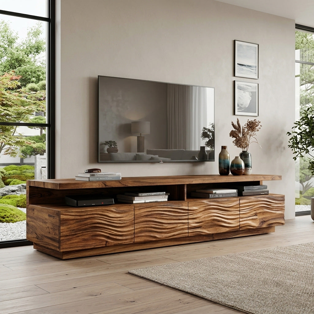 Modern TV Stand With Storage Cabinets For Living Room