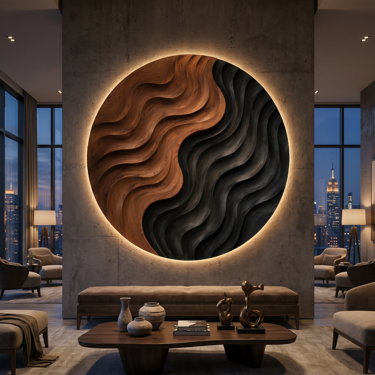Modern Organic Wall Sculpture For Breakfast Nook Interior