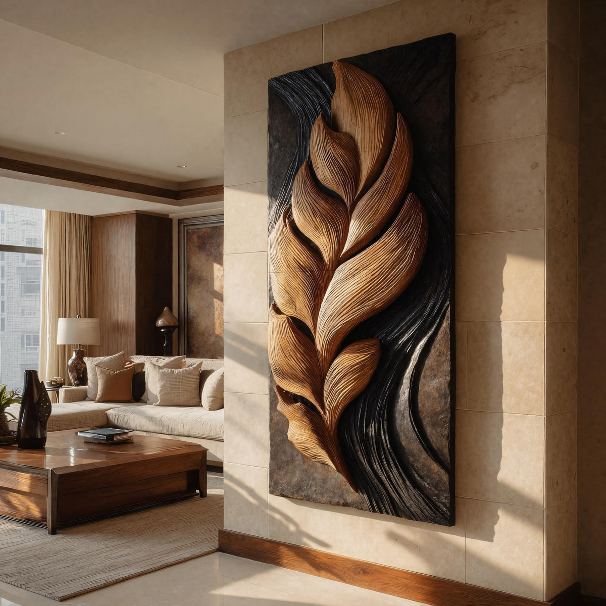 Organic Feather Wall Art For Contemporary Interior – ET Woodcrafts