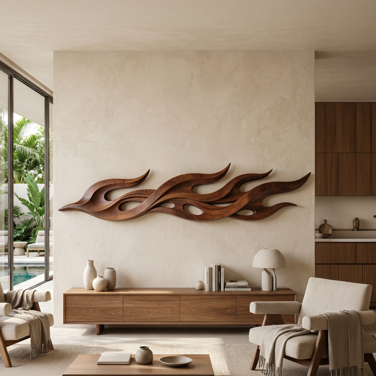 Scandinavian Relief Wall Art For Formal Sitting Room
