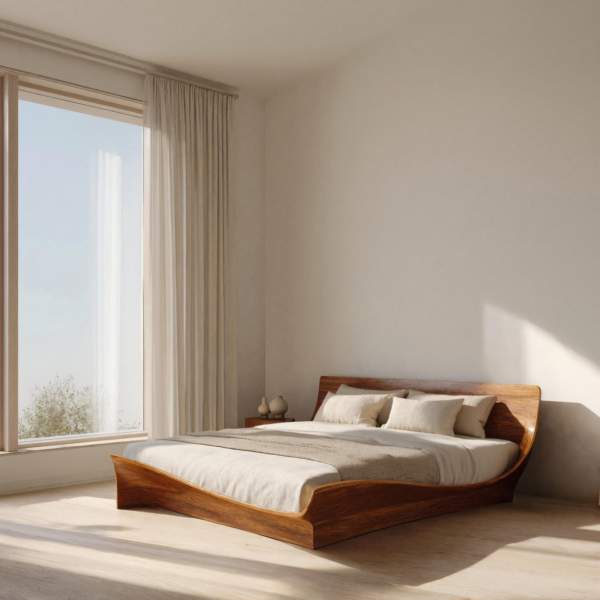 Handcrafted Bed Frame And Headboard For Modern Bedroom