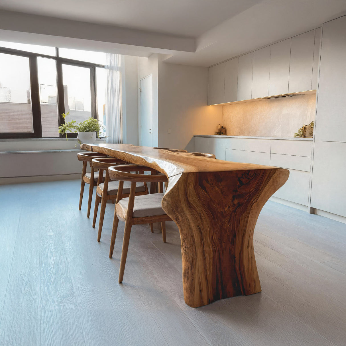 Organic Modern Live Edge Dining Table For Kitchen