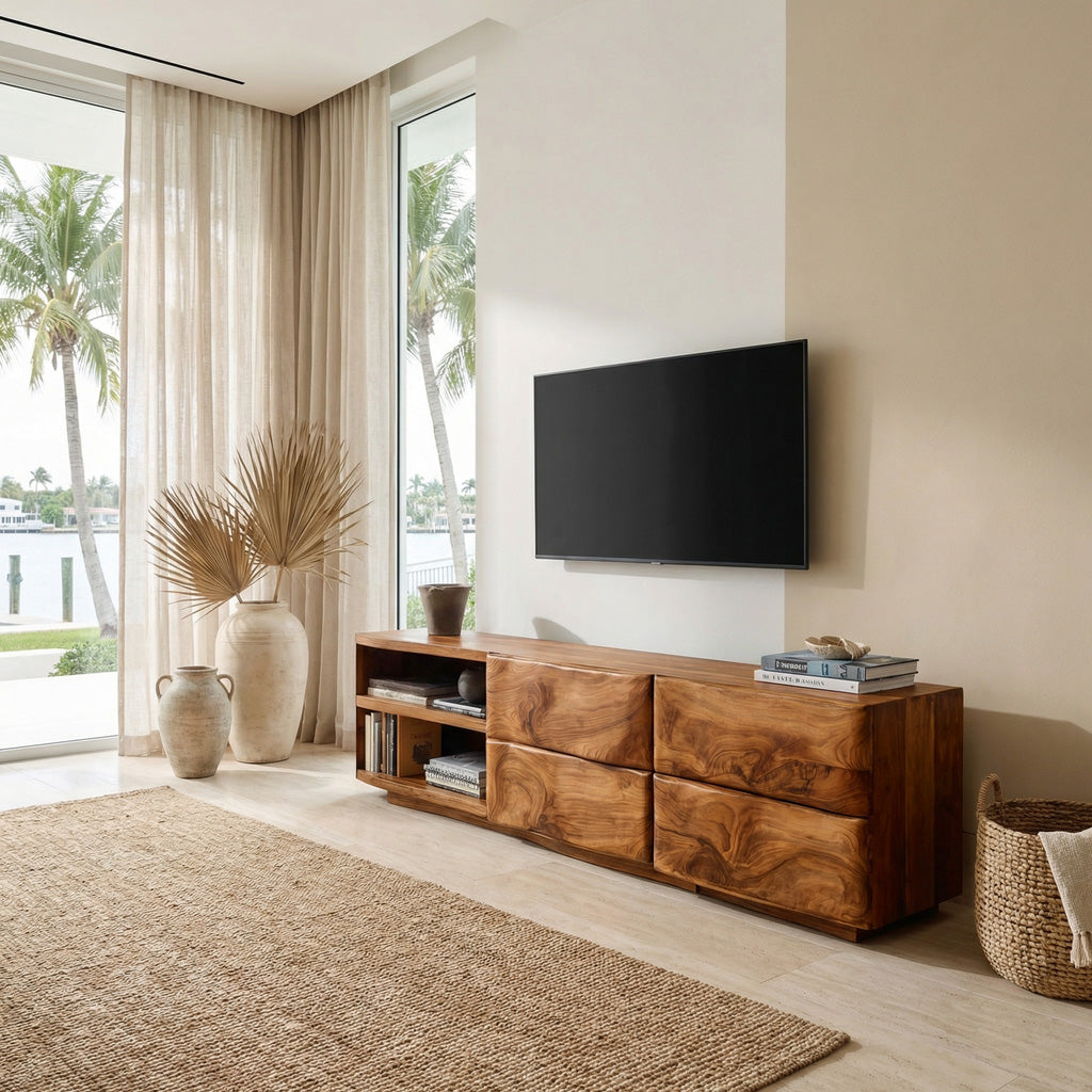 Quiet Luxury Low Sideboard Console For Living Room