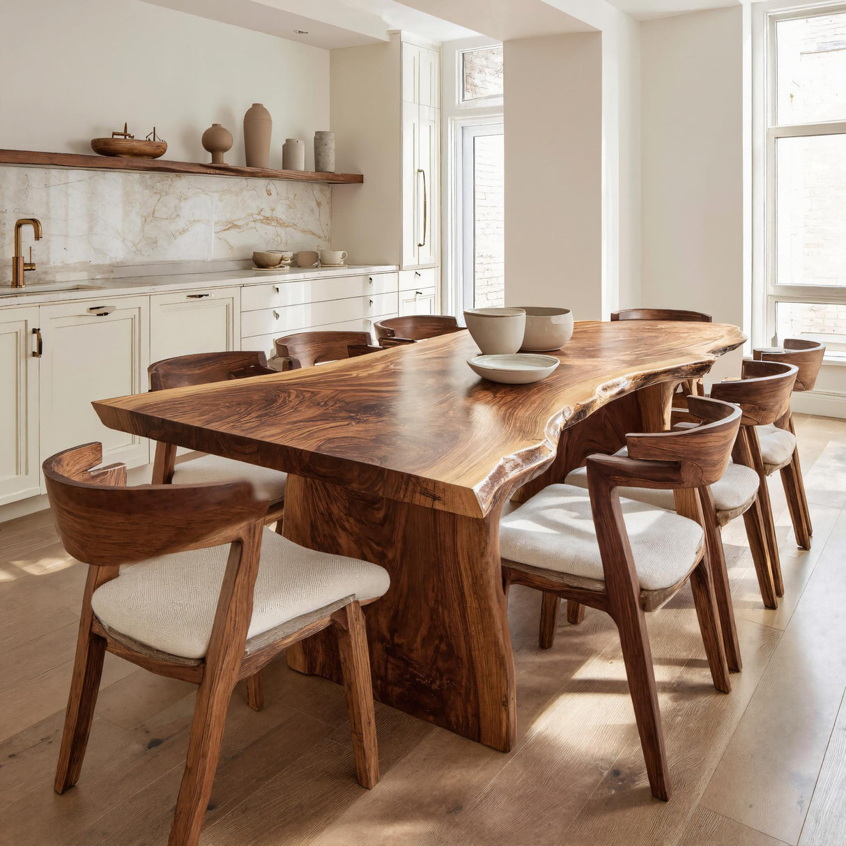 Organic Handcrafted Wooden Dining Table For Dining Room