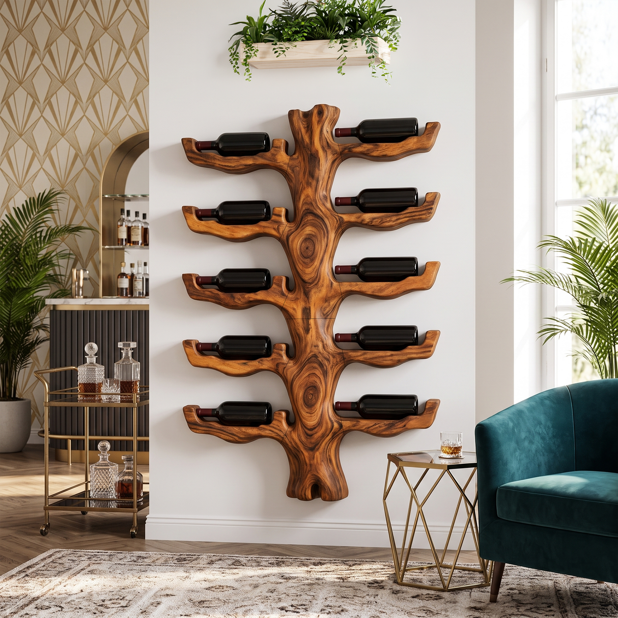 Handcrafted Coastal Wine Holder For Dining Space