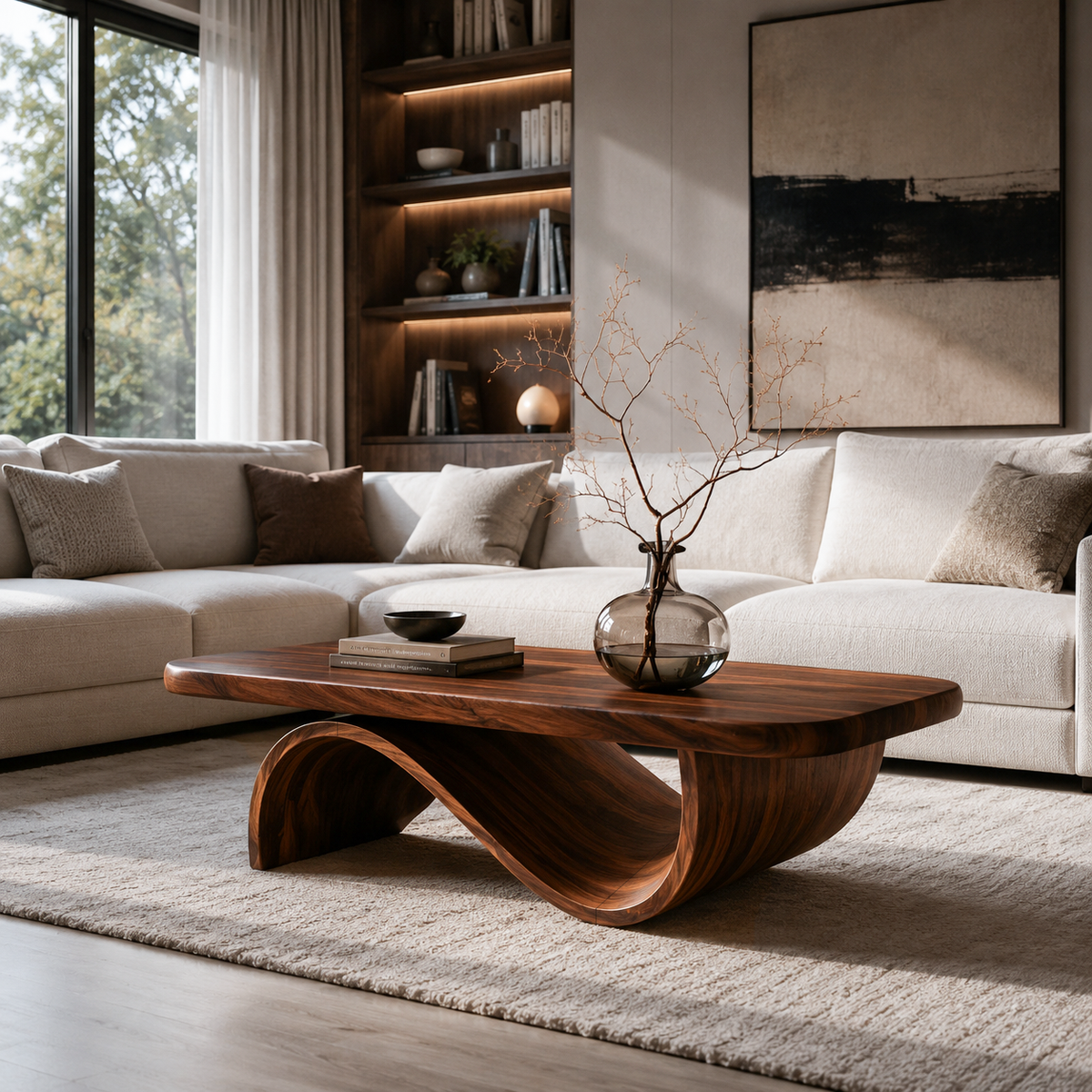 Artistic Coffee Table Curved Base Design For Living Decor – ET