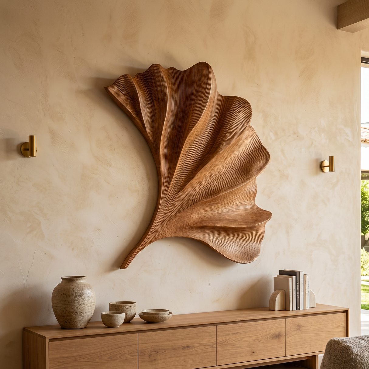 Modern Ginkgo Leaf Wall Art For Interior Decor
