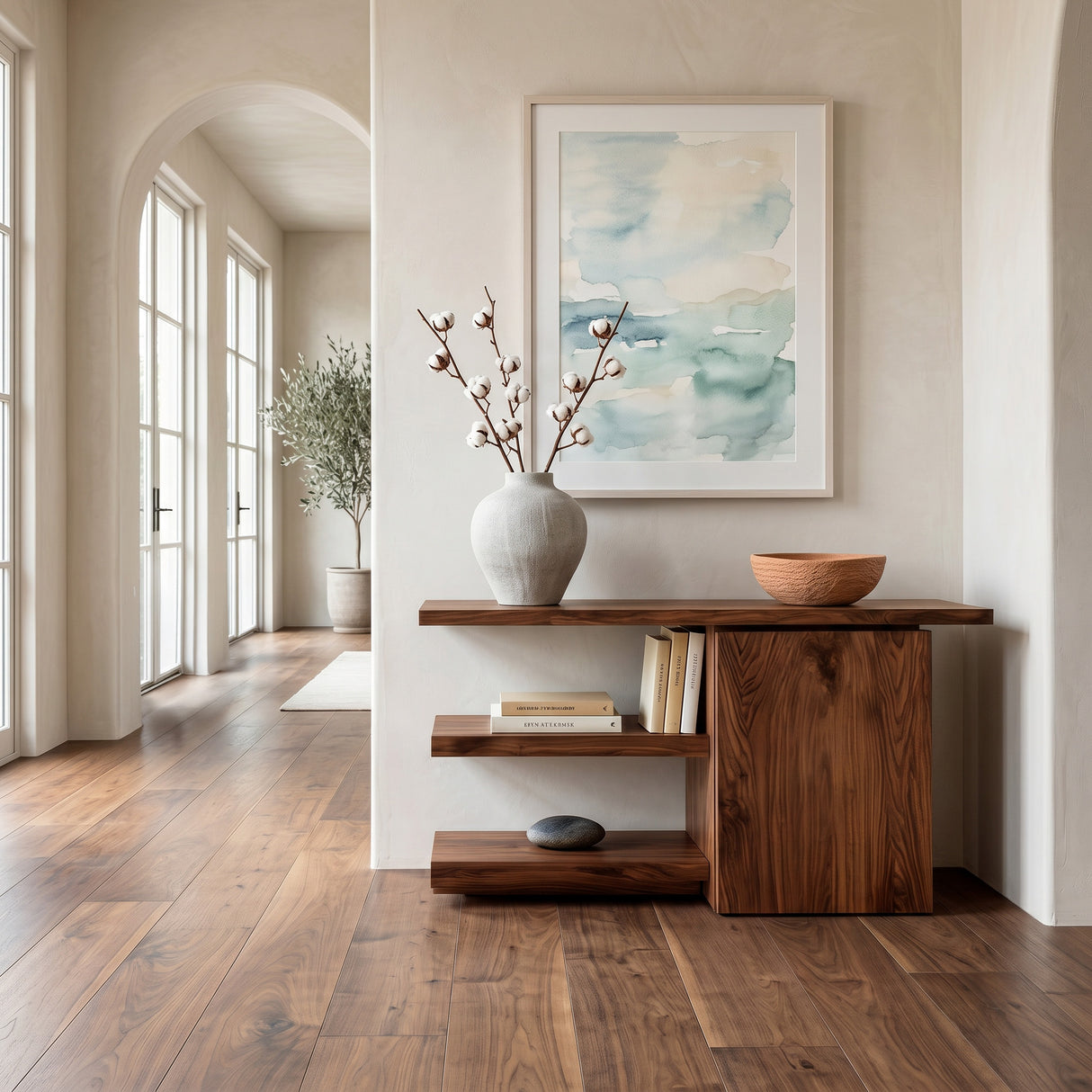 Modern Asymmetrical Console Table For Entryway