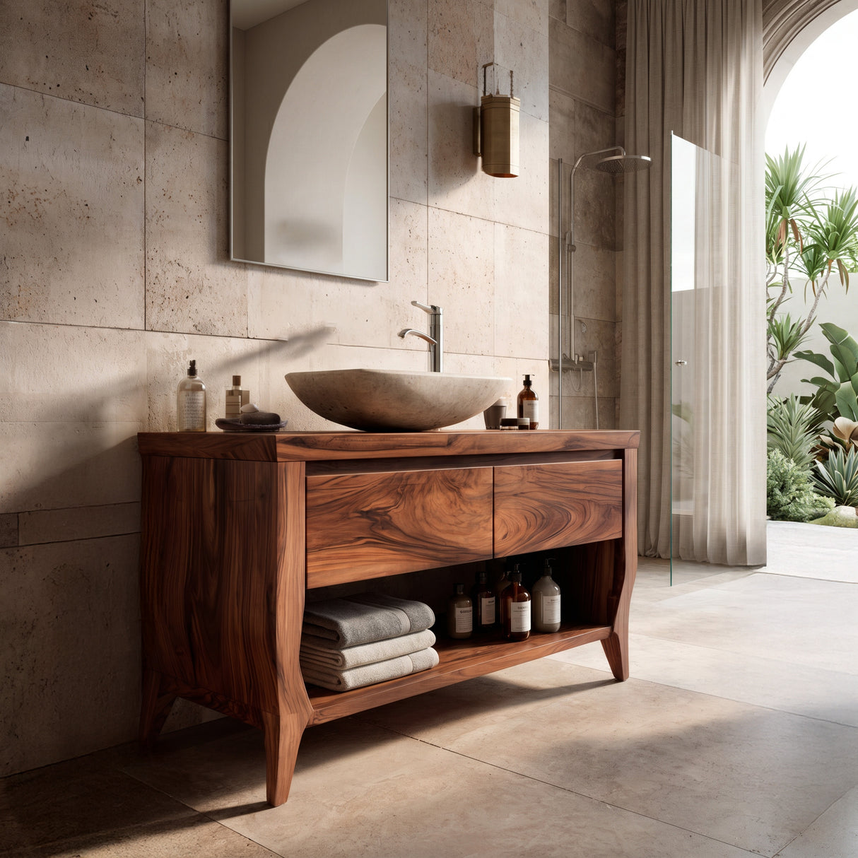 Contemporary Wooden Bathroom Vanity For Spa Or Bathroom