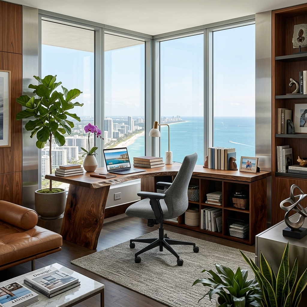 Minimalist Wooden Desk With Storage For Home Workspace