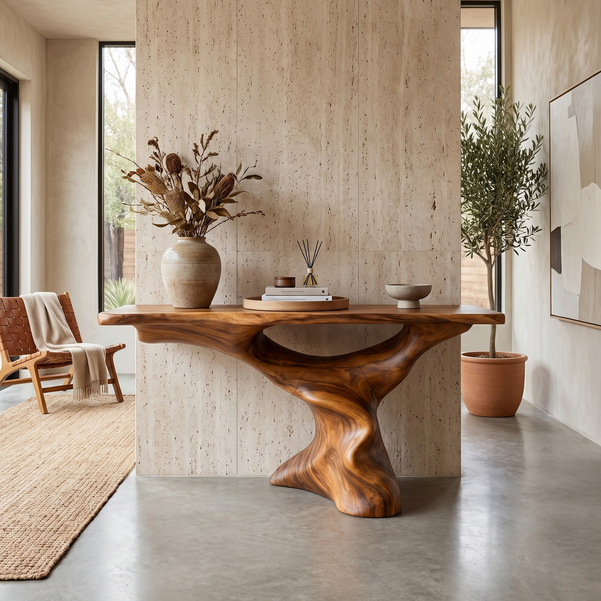 Mid Century Modern Console Table For Living Room