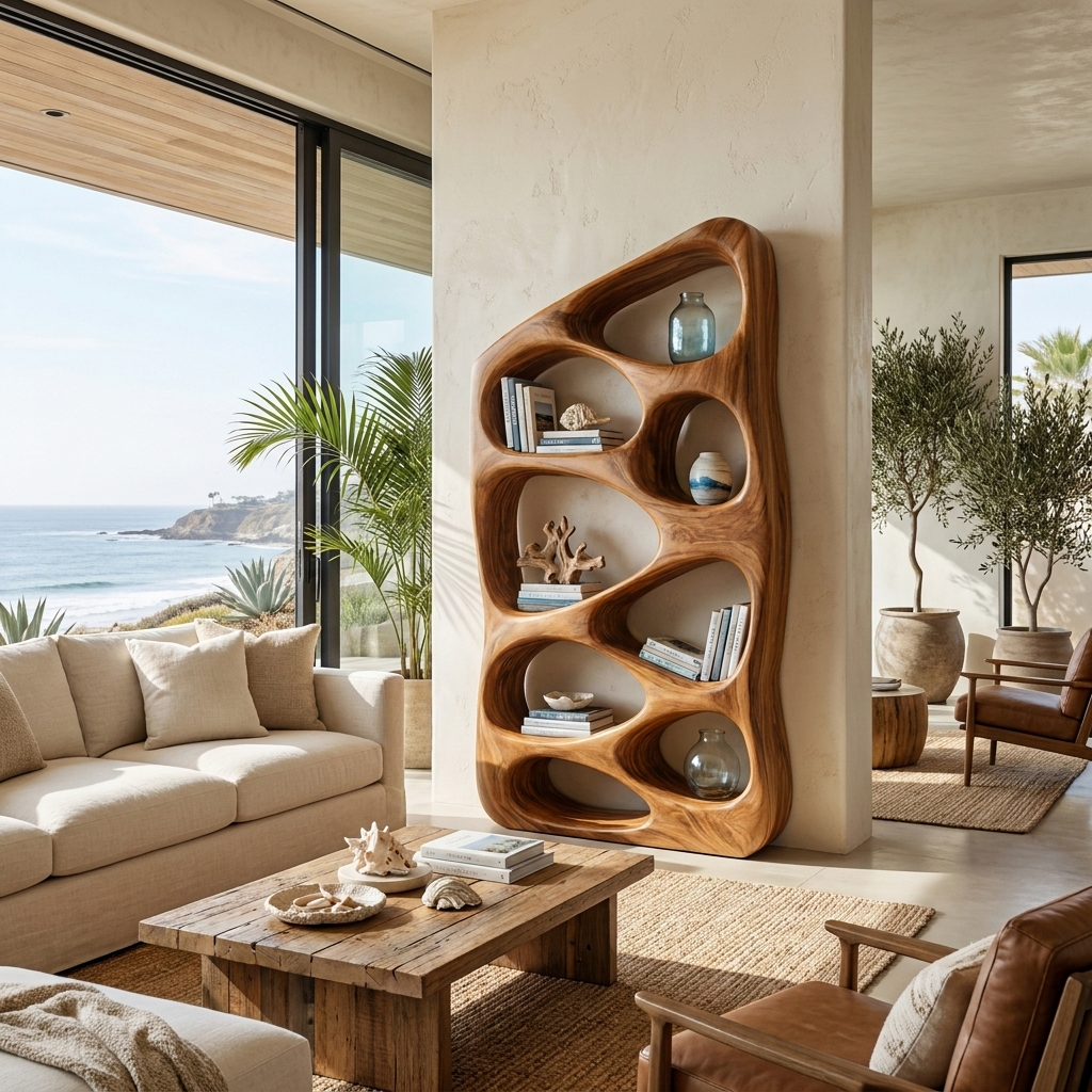 Modern Statement Sculptural Bookshelf For Living Room Style