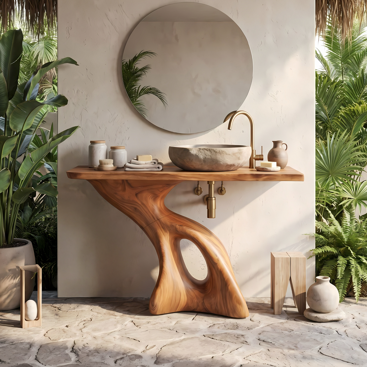 Rustic Solid Vanity For Vintage Bathroom Styling