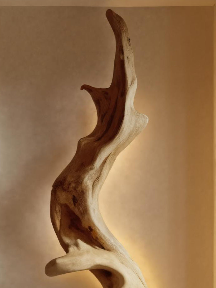 Rustic Organic Wall Lamp Sculpture For Living Room
