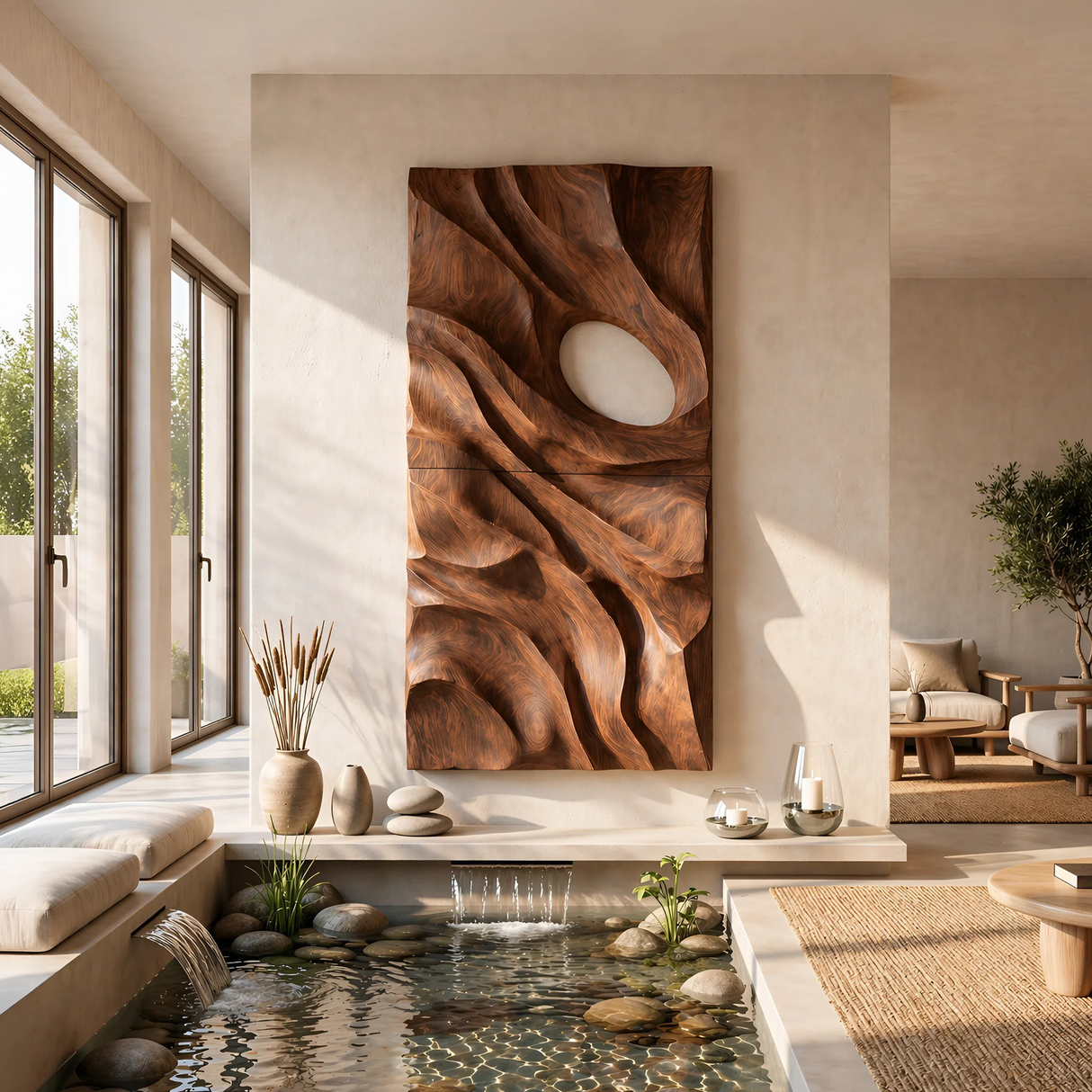 Minimalist Organic Wall Art Panel For Living Room