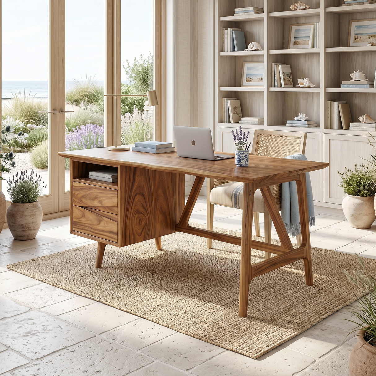 Luxury Live Edge Executive Desk Coastal Workspace