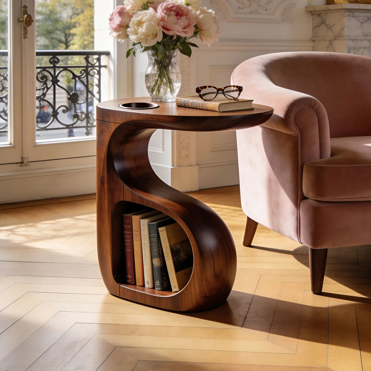 Modern Organic End Table For Open Living Space