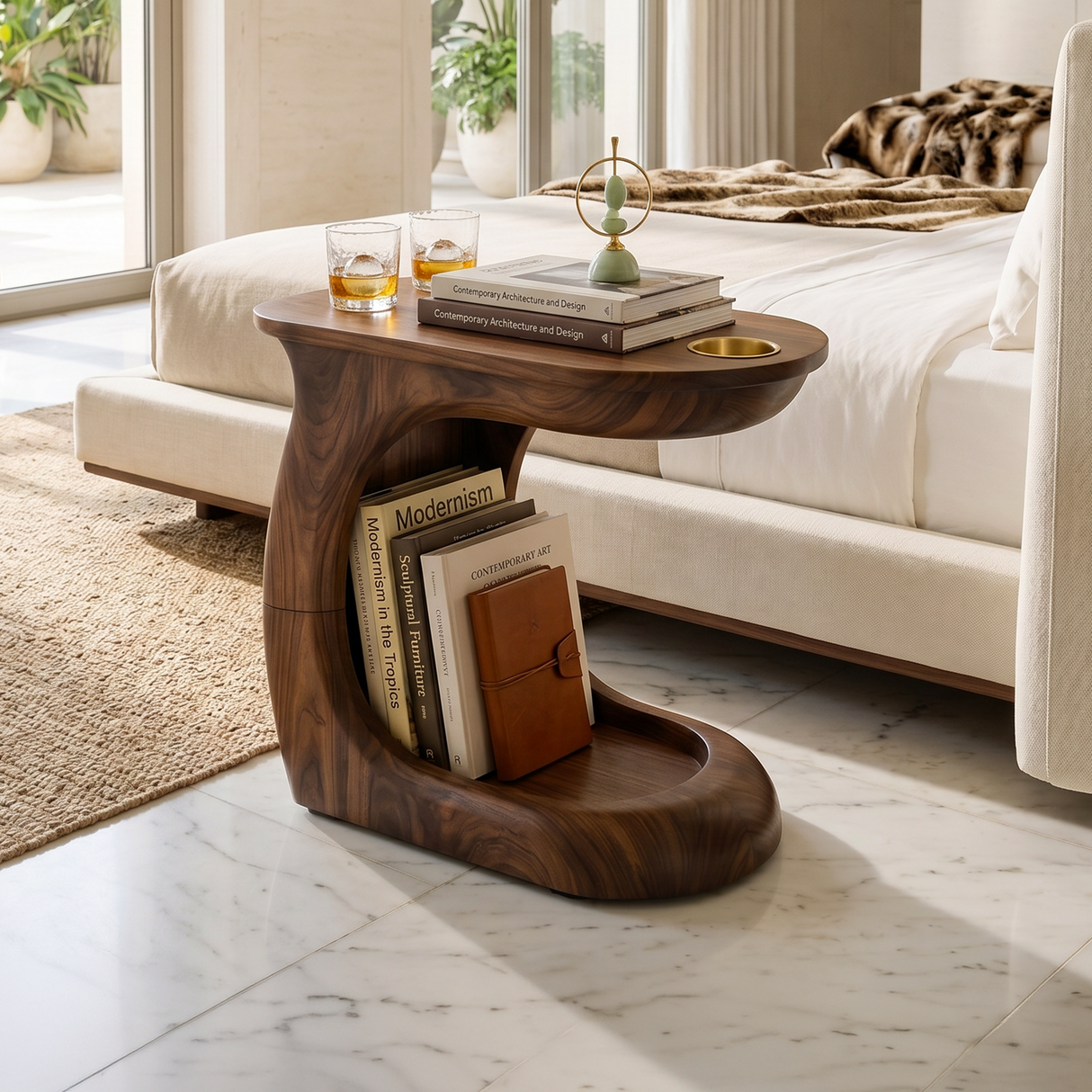 Contemporary Sculptural Side Table For Penthouse Interior Space