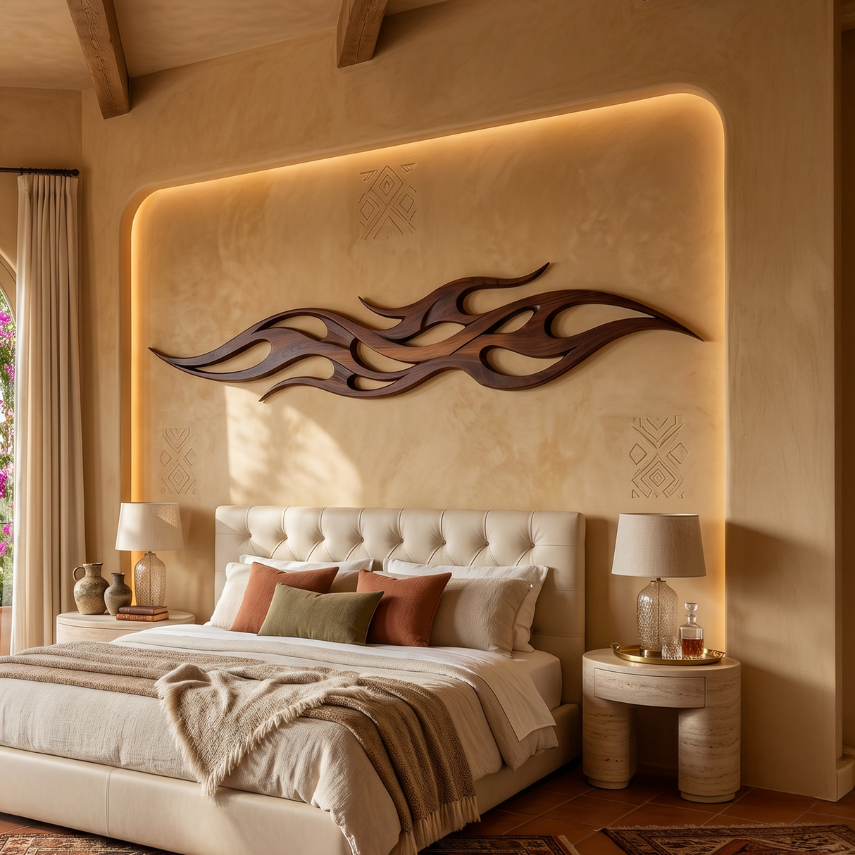 Contemporary Sculptural Wall Panel For Media Lounge Space