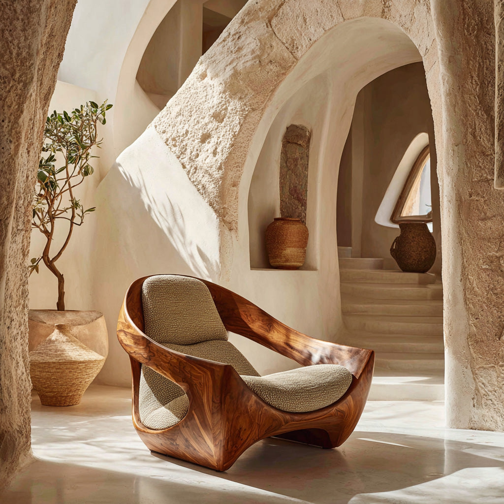 Artistic Natural Wood Chair For Contemporary Living Room