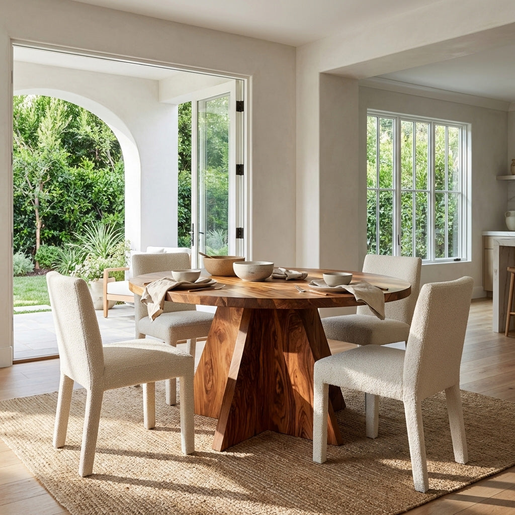 Contemporary Round Sculptural Dining Table For Dining Room Furniture