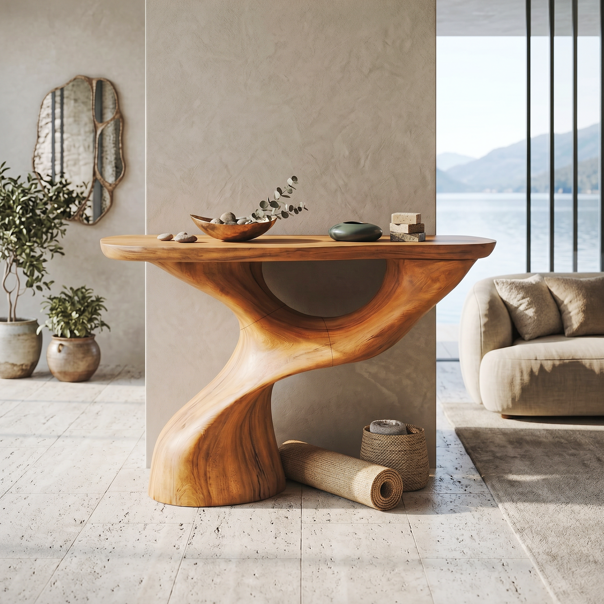 Farmhouse Solid Wood Console Table For Furniture Decor Space