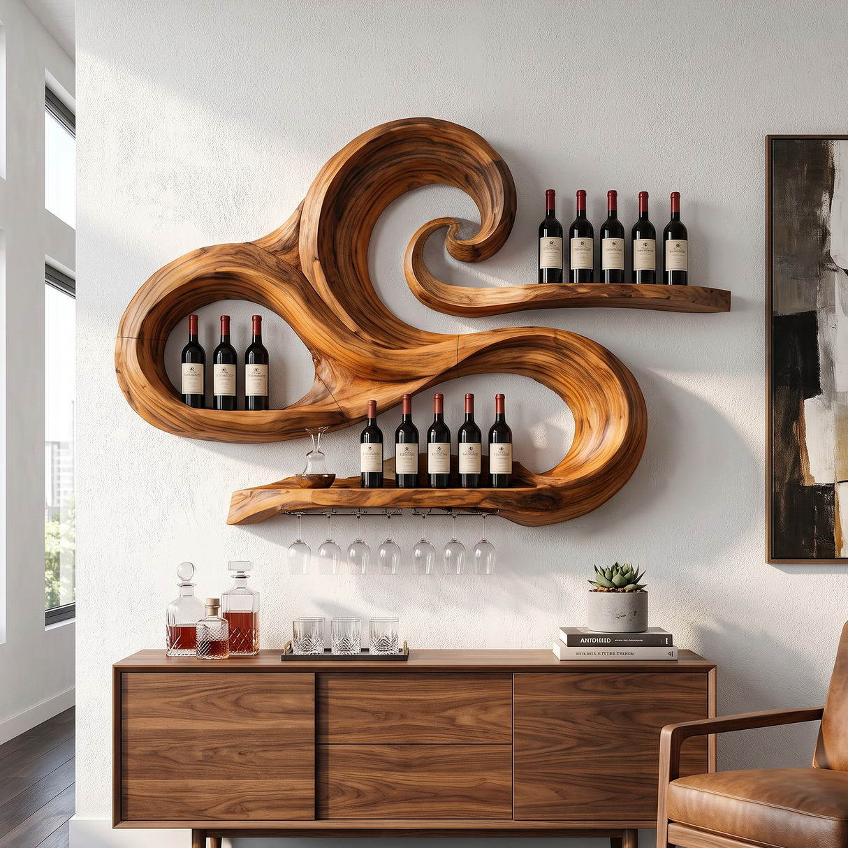 Minimalist Wine Holder For Kitchen Wall