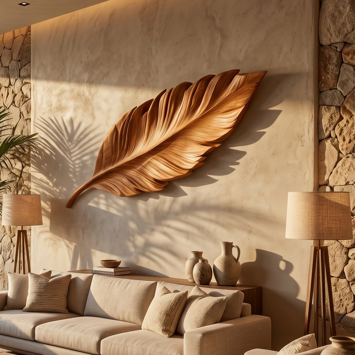 Modern Leaf Wall Shelf For Lounge Interior