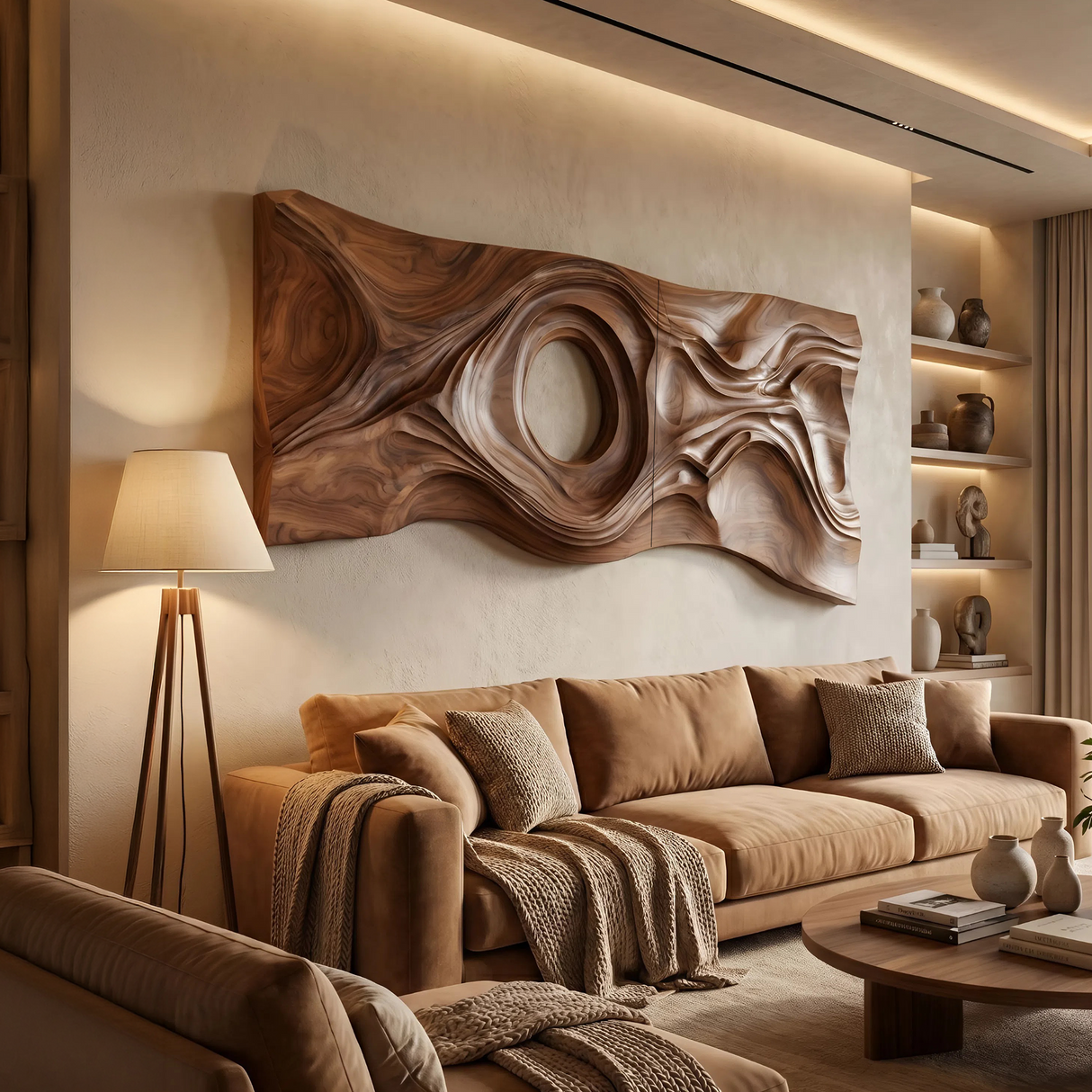 Modern Abstract Relief Wall Sculpture Panel For Entryway